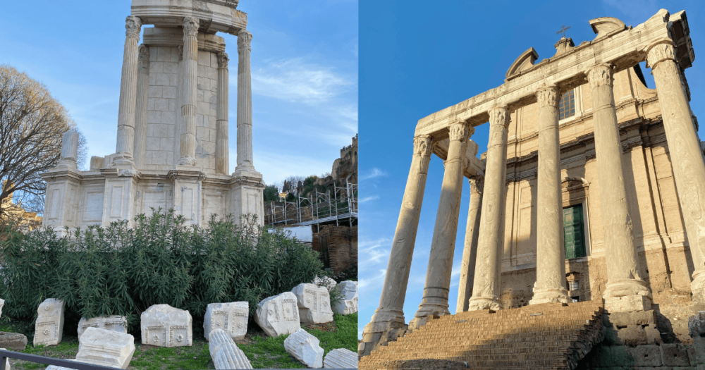 Palatine Hill, see the Roman Forum area. Rome, Italy.