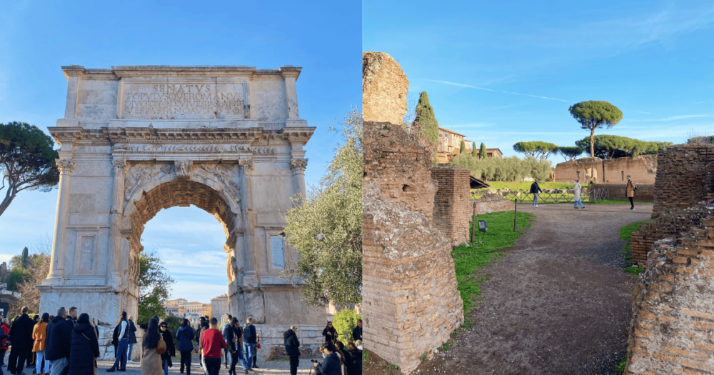 En route to the Palatine Hill and Roman Forum. Rome, Italy.