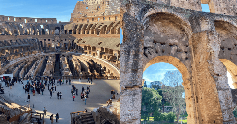 Inside the Roman Colosseum. Rome, Italy.