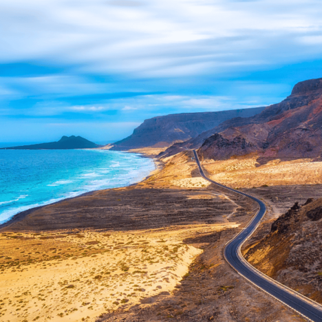 Sao Vicente Coastline from Monte Verde, Cape Verde. Everything Travel - Forever Living Yes.