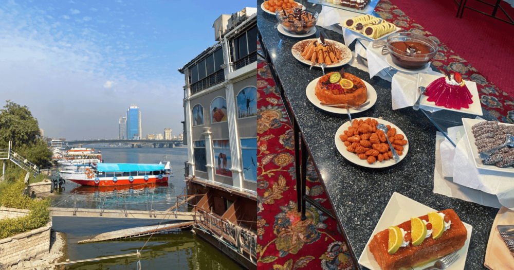 Pier 88 restaurant on the River Nile and the delicious desserts they served. Cairo. Things to do in Egypt. Travel guides. Forever Living Yes.