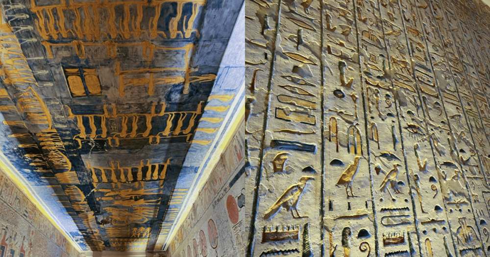 Beautiful carvings inside the Valley of the Kings. Egypt, Luxor. Everything Travel.