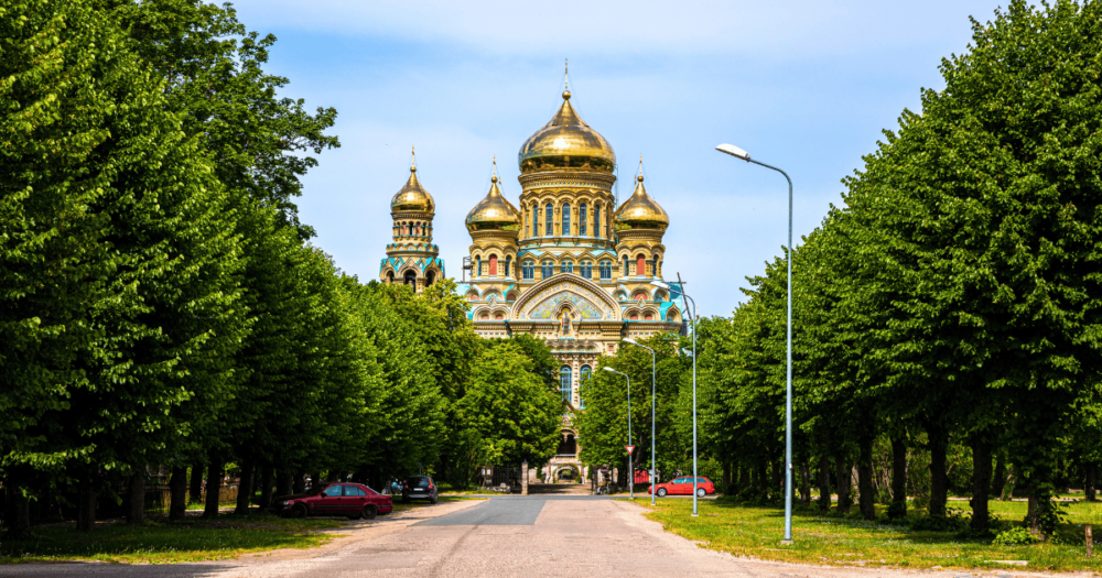 Outdoor Orthodox Cathedral at Liepaja, Latvia. Everything travel. Forever Living Yes.