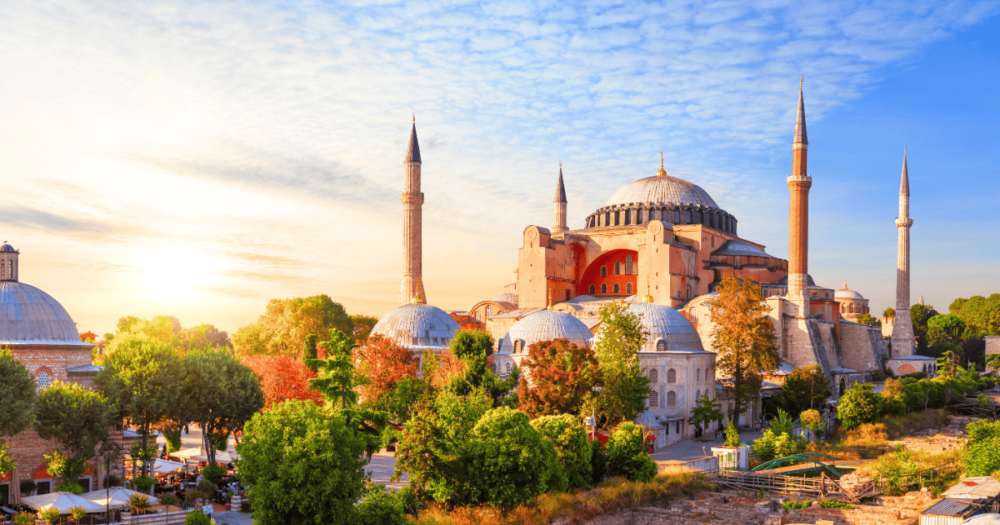 Hagia Sophia, the former cathedral and an Ottoman Mosque. Turkey. Where's Hot? October, November, December. Everything travel. Forever Living Yes.